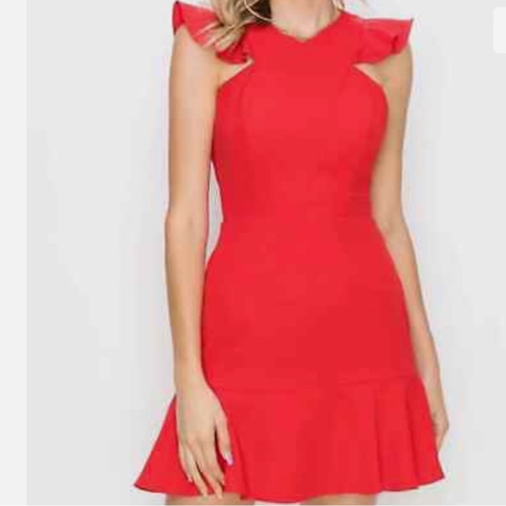 Chelsea28 Red Ruffled Mini Dress